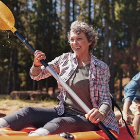 Woman kayaking