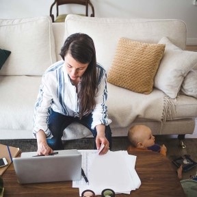 woman and computer