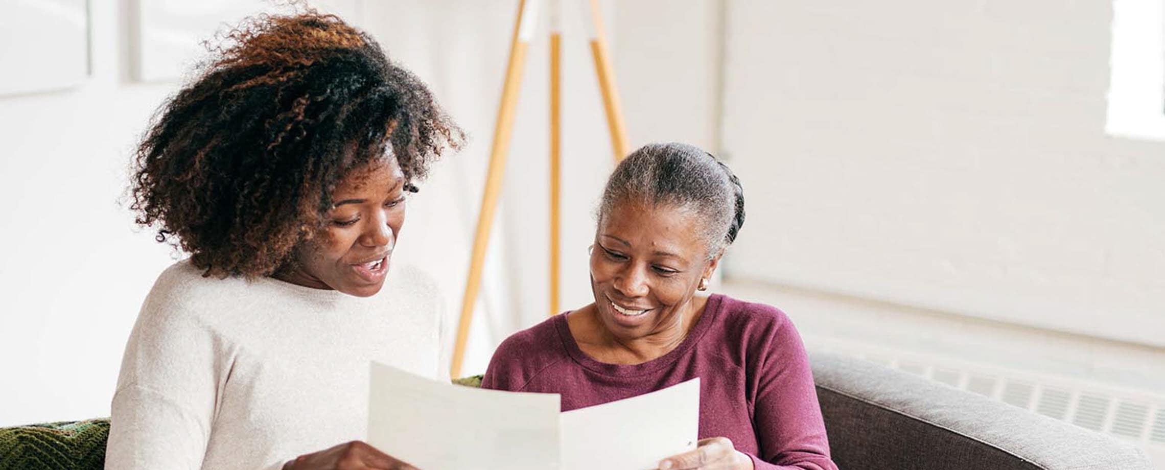 Young adult helping parent 