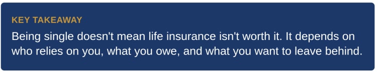 Being single doesn't mean life insurance isn't worth it.