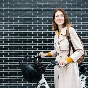 lady and bike