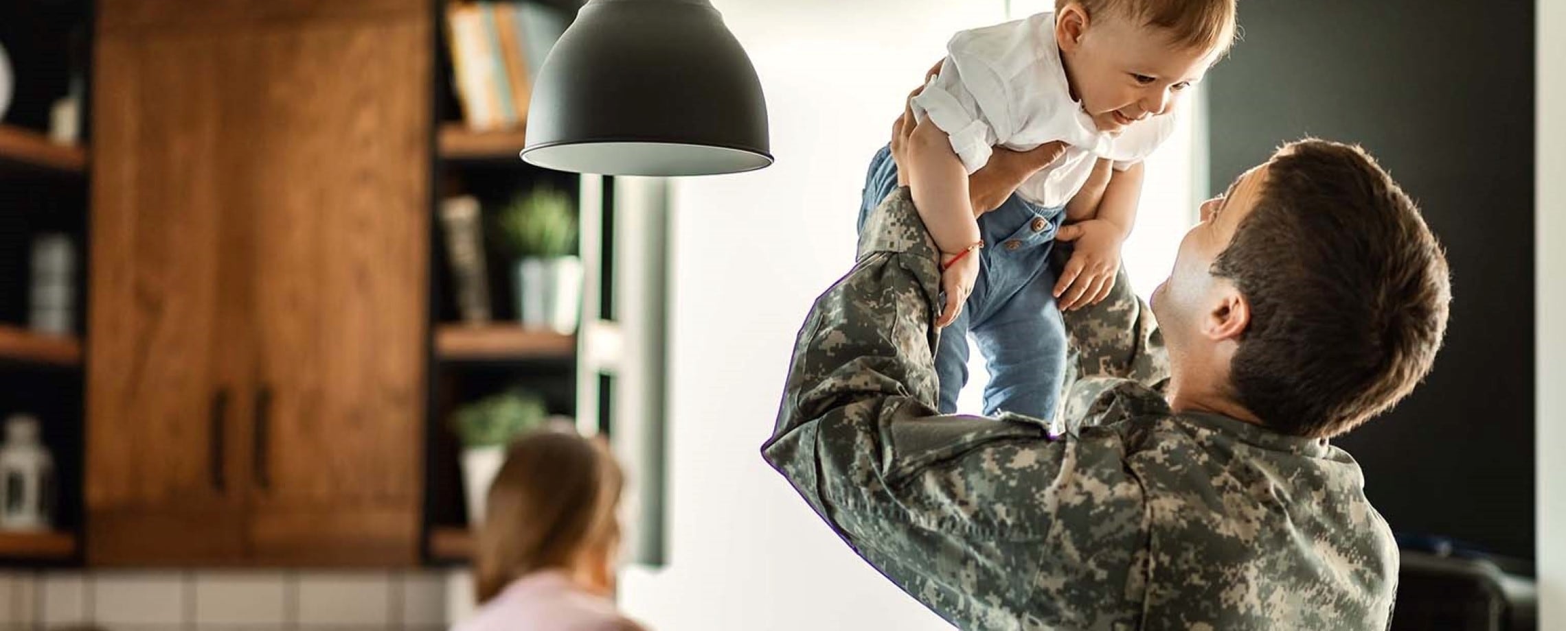 soldier with child