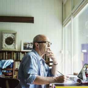 older guy pondering