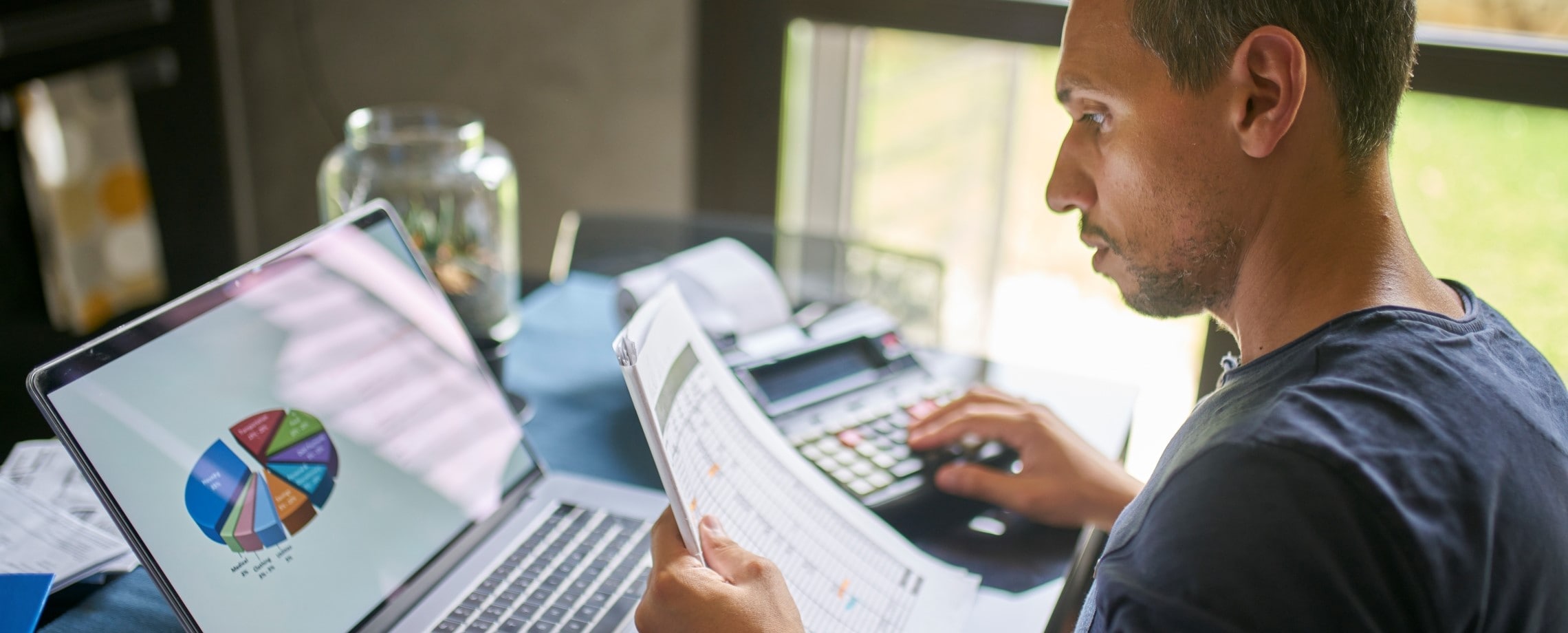man doing taxes