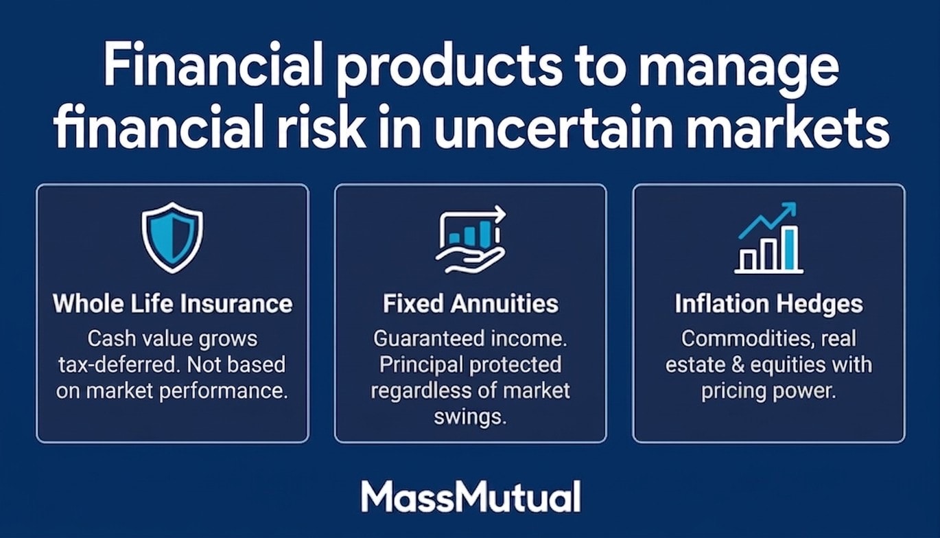 Chart of financial products that may help manage financial risk.