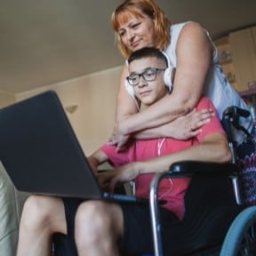 mother son wheelchair