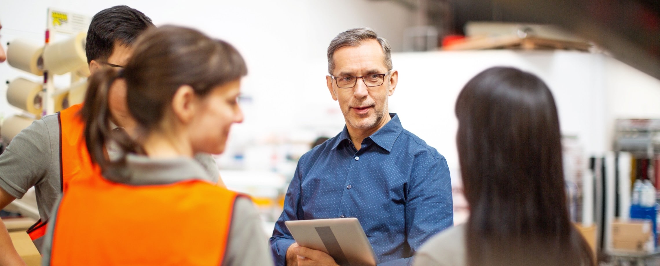businessman with employees