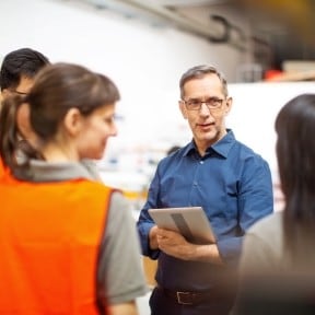 businessman with employees