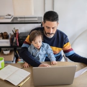 father and special needs son consider a Trump account