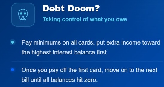 Graphic about reducing debt.