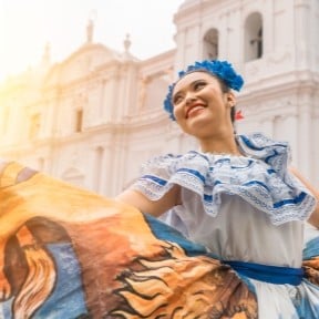 Dancing teen at quinceanera