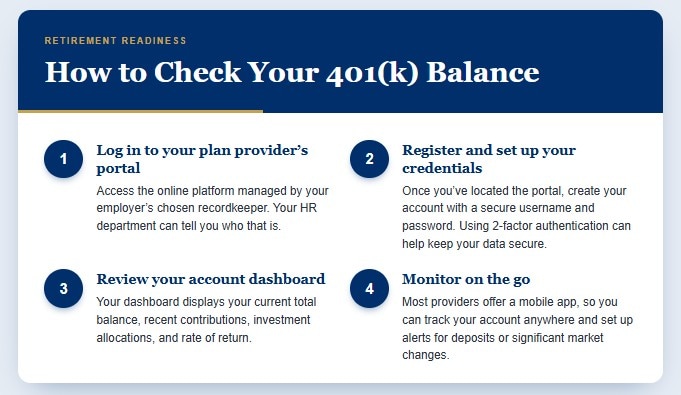 Tips on how to check your 401(k) balance