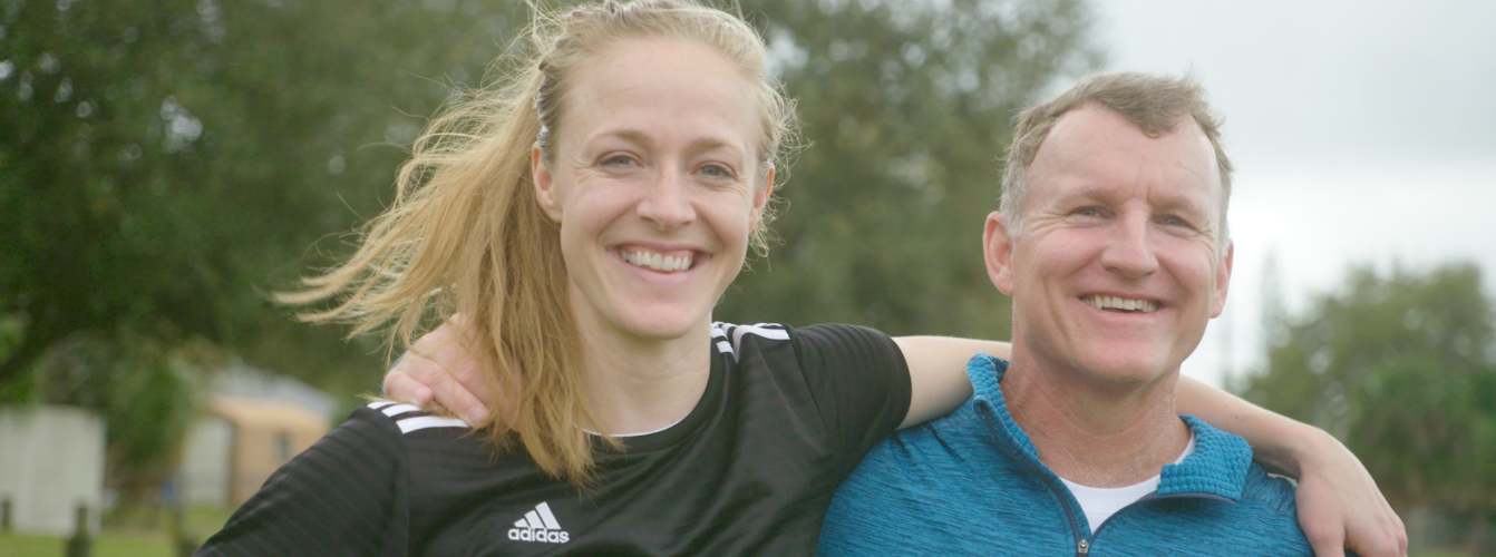 Sauerbrunn and her coach