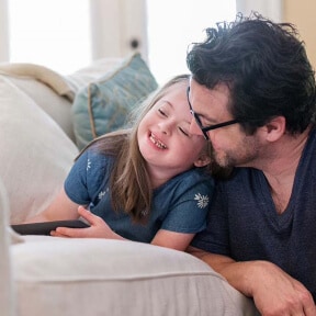dad and autistic daughter