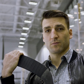 Portrait of Boston Bruins hockey player Patrice Bergeron